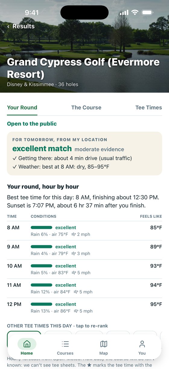 Your round, hour by hour
